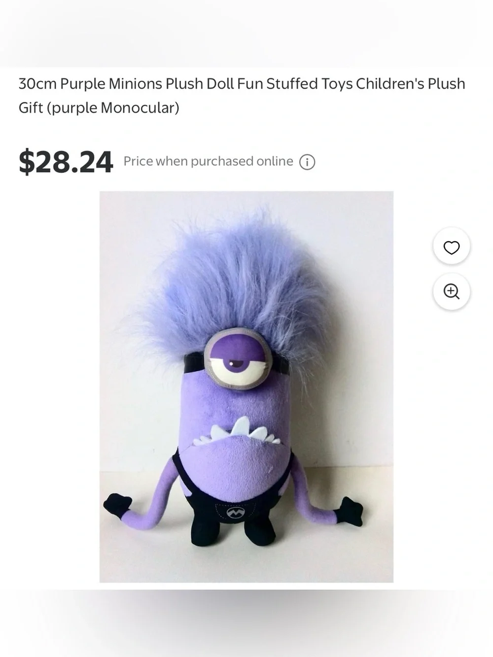 Purple Minions Plush Doll